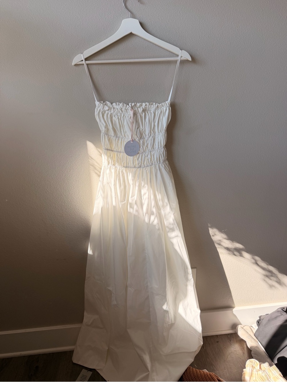 REVOLVE White Strapless Smocked Maxi Dress
